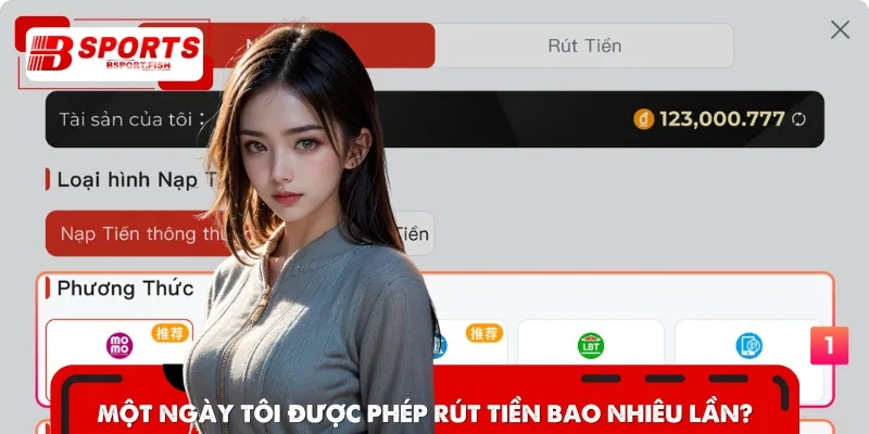 Bạn có thể rút tiền thưởng về ví 10 lần trong một ngày