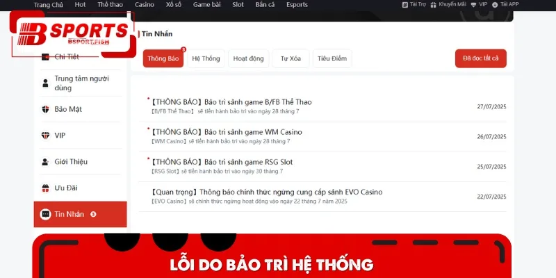 Lỗi do hệ thống bảo trì có thể khiến bạn chưa thể nhận tiền đã rút